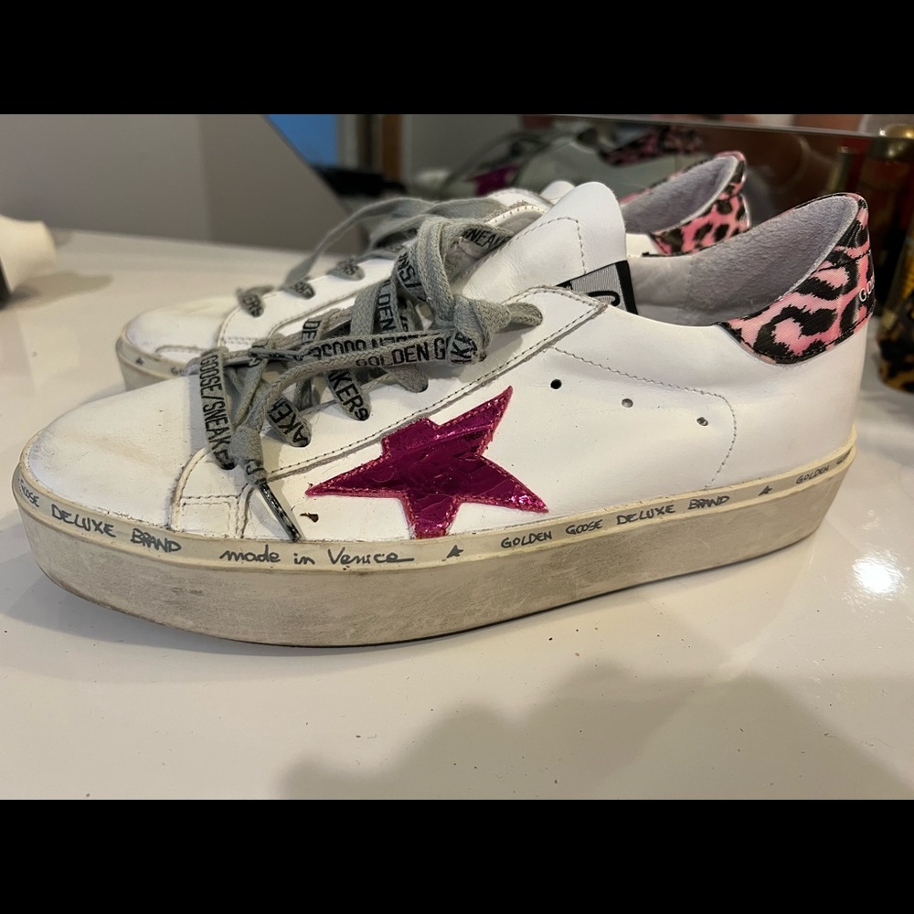 Womens golden goose hi star platform sneakers